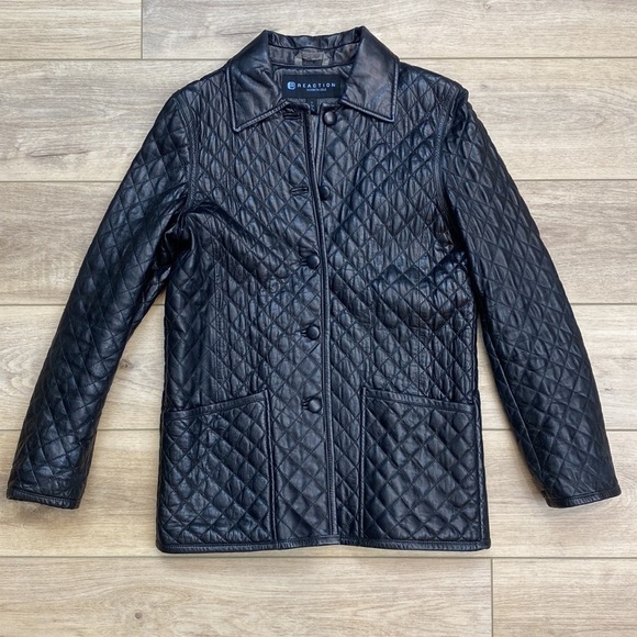Kenneth Cole Reaction Jackets & Blazers - Reaction Genuine Leather Quilted Jacket